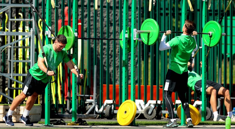 Ronan Finn of Shamrock Rovers in training on Monday. Photograph: Ryan Byrne/Inpho