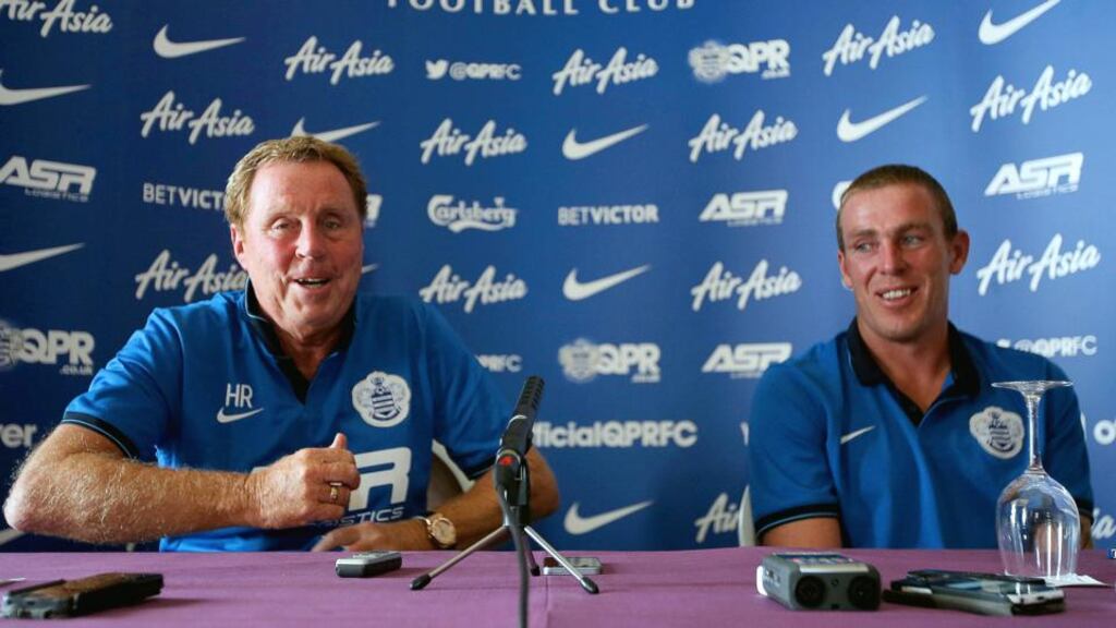Queens Park Rangers manager Harry Redknapp and Richard Dunne at yesterday’s press conference at Carton House. Photograph: Donall Farmer/Inpho