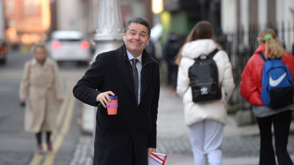 Minister for Finance Paschal Donohoe arriving at the Department of Finance earlier this month. Photograph: Dara Mac Dónaill / The Irish Times