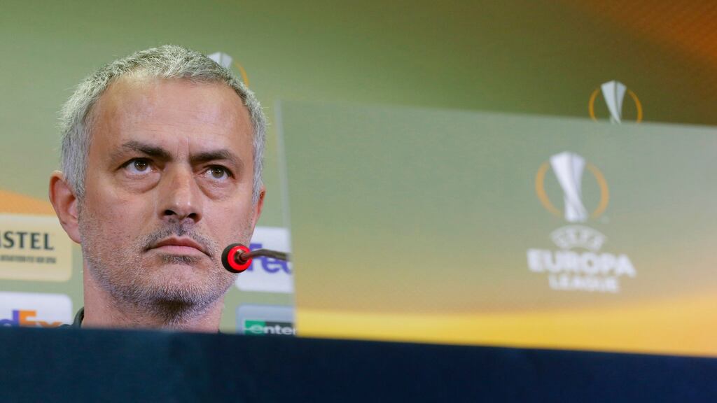 Manchester United manager Jose Mourinho during a press conference at Rostov’s Olimp-2 in Russia. Photograph: Reuters/Maxim Shemetov