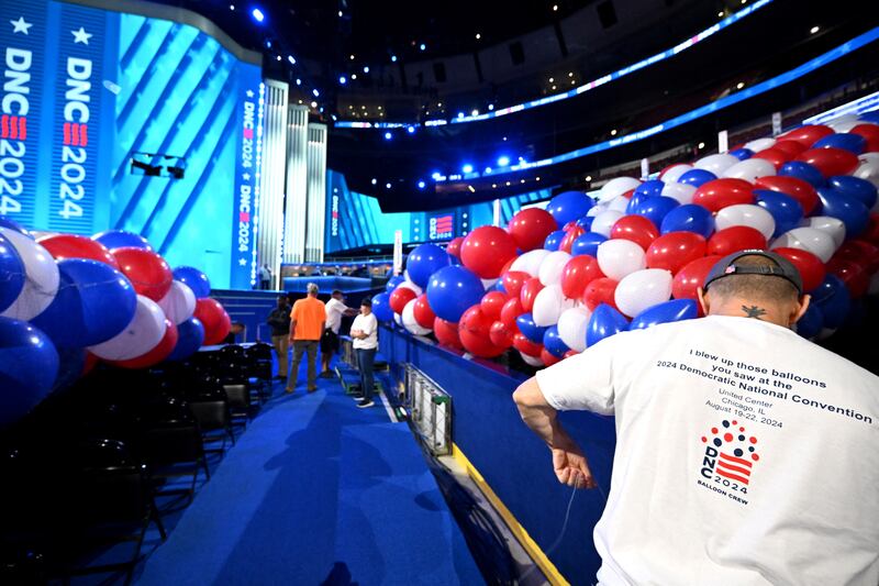 US vice-president Kamala Harris will formally accept the Democratic nomination for president at the party's national convention in Chicago. Photograph: Robyn Beck/AFP via Getty Images