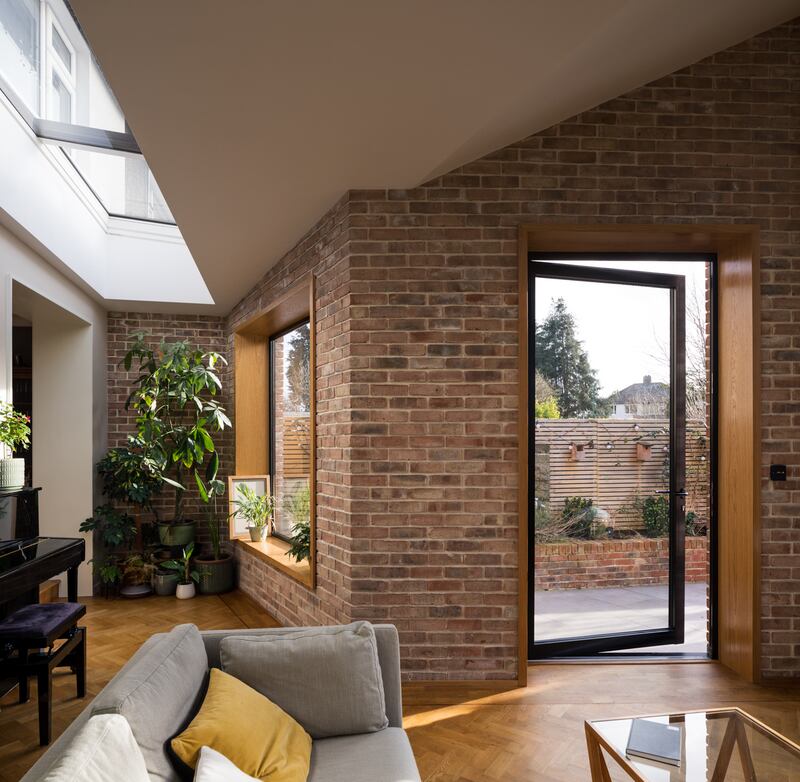 The angular, bright garden room extension