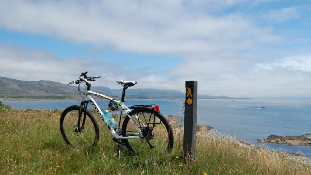 Time for a break from the bike: Looking out to Bantry Bay and the Caha Mountains from Bere Island. Photographs: Lenny Antonelli
