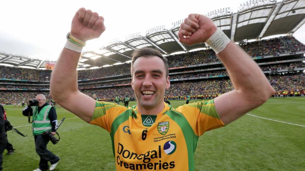 Donegal’s Karl Lacey will be back in action in Ballybofey this weekend. Photograph: Morgan Treacy/Inpho