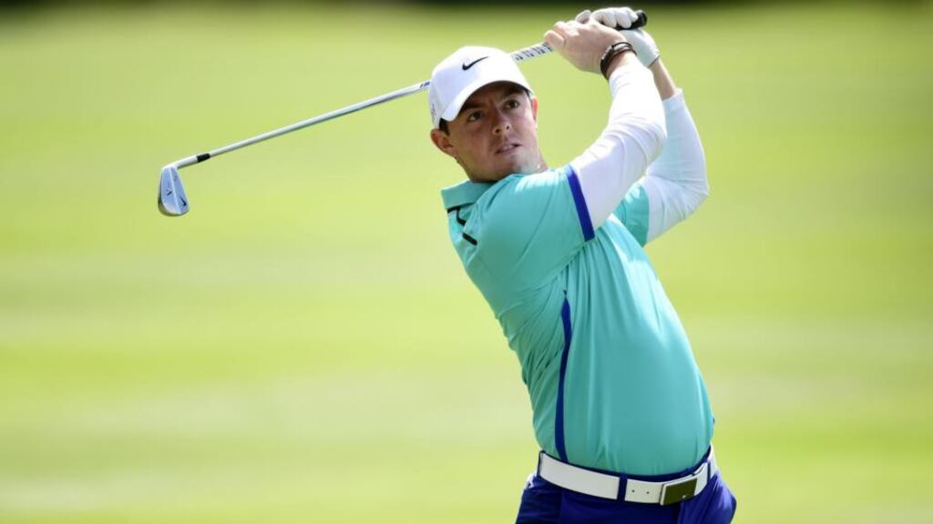 Rory McIlroy has posted video  showing him working out in the gym without any apparent discomfort from his injured ankle. Photograph:  Adam Davy/PA