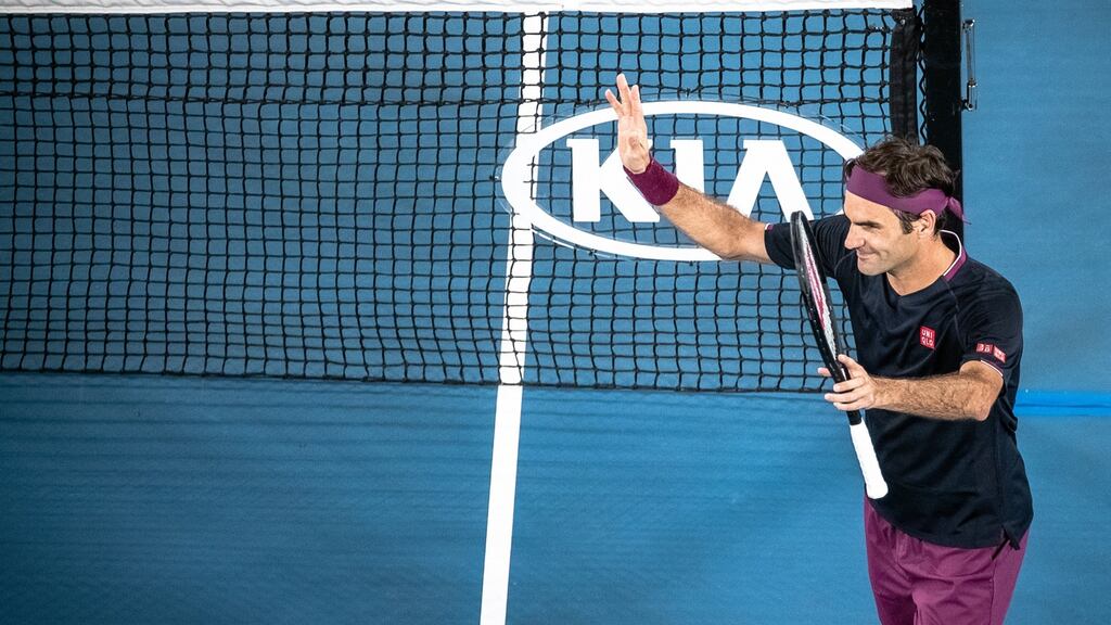 Roger Federer of Switzerland after winning his second round match against Filip Krajinovic at the Australian Open. Photograph: EPA