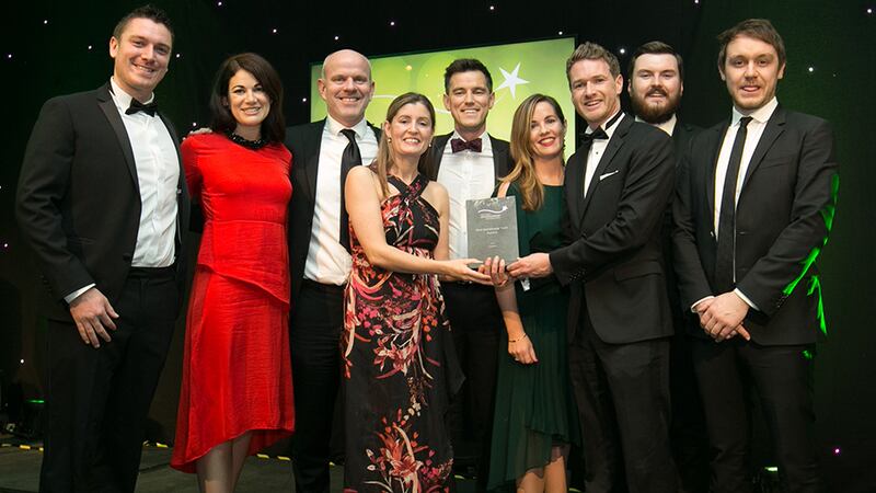 Andy Macken, Head of Sales, Media Central, presents the Best Sponsorship Team - Agency award to the Livewire team.