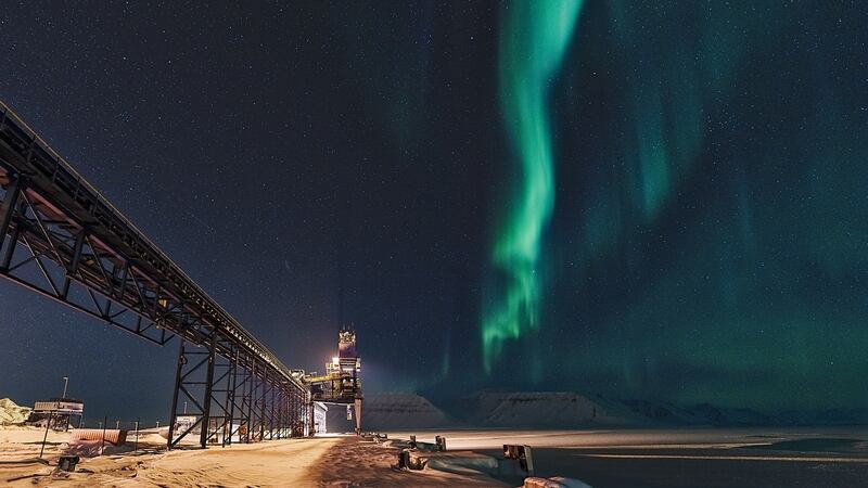 Longyearbyen Northern Lights. Photograph: Hurtirguten Svalbard