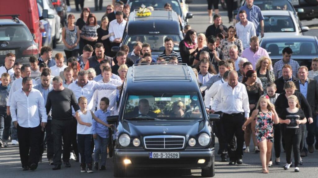 The removal of the O’Driscoll twins Paddy and Thomas and their older brother Jonathan in Charleville, Co. Cork today. Photograph: Daragh Mc Sweeney/Provision