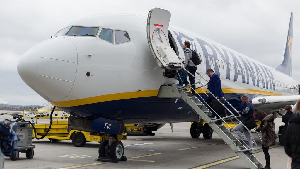 Passengers boarding of Ryanair plane Lech Walesa Airport in Gdansk, Poland (Photo by Mateusz Wlodarczyk/NurPhoto via Getty Images)