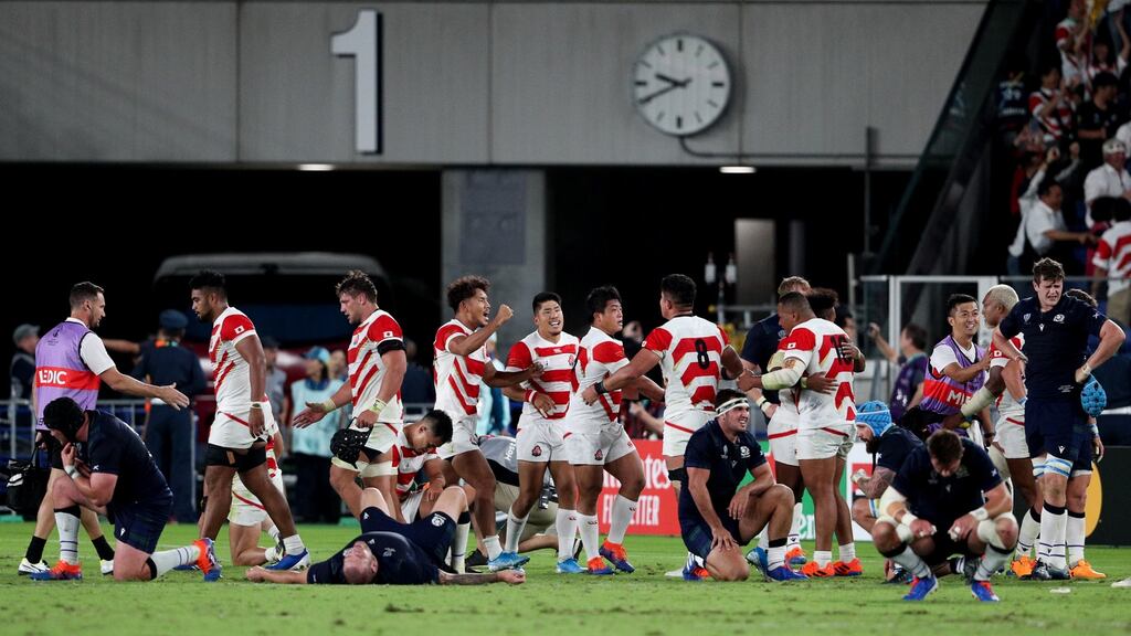 Scotland were knoced out of the World Cup after their 28-21 defeat to Japan. The SRU have been reprimanded by World Rugby for comments made in the lead up to that fixture. Photograph: Craig Mercer/Inpho