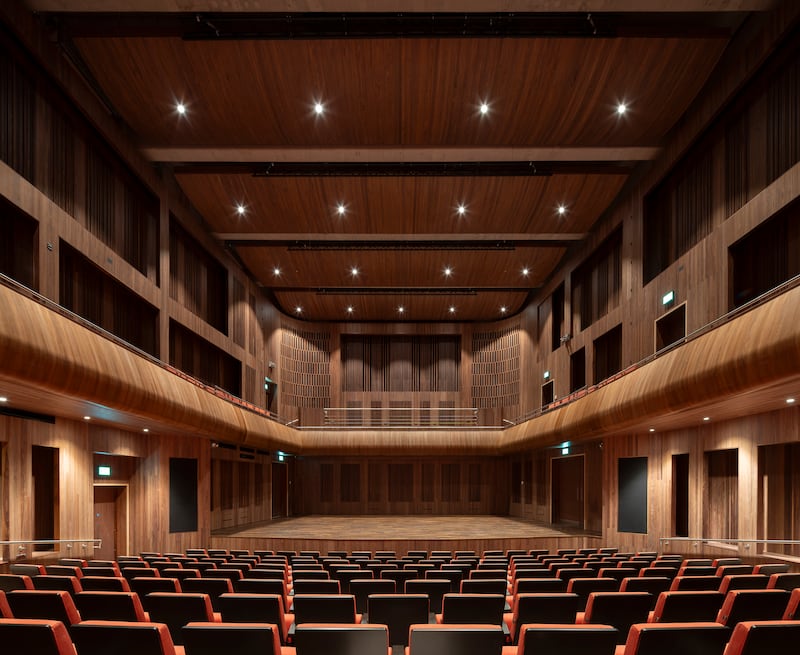 Whyte Recital Hall at the Royal Irish Academy of Music, Westland Row, Dublin 2. Photograph: Mark Mahoney/RIAM