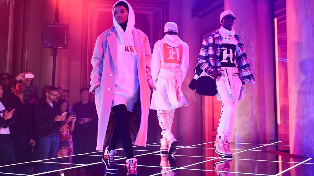 TommyXLewis, a collaboration with the brand Tommy Hilfiger and Formula 1 racing driver Lewis Hamilton, is expected to be one of the highlights of London Fashion Week. Photograph: Miguel Medina/AFP/Getty Images