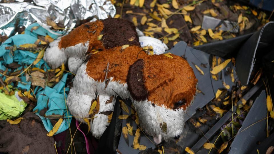 A stuffed toy lies among trash as authorities break down the homeless encampment known as “The Jungle” in San Jose on Thursday. Photograph: Beck Diefenbach/Reuters