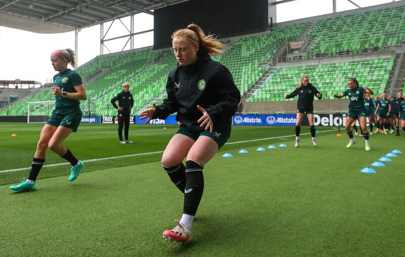 Republic of Ireland international Amber Barrett is now the only Irish player in the Bundesliga. File photograph: Ryan Byrne/Inpho