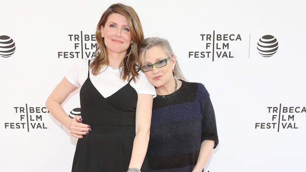 ‘I want everyone to remember her and all the great things she was.’ Sharon Horgan with Carrie Fisher in April 2016 in New York City. Photograph: Robin Marchant/Getty Images