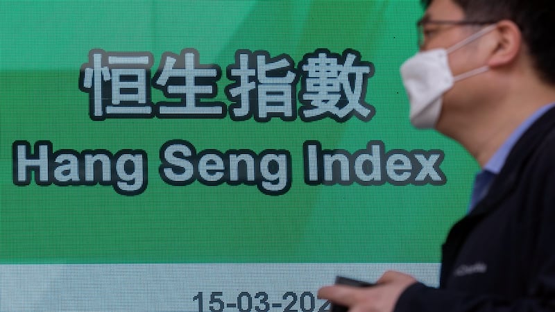 Equity markets in China and Hong Kong posted a second day of sharp declines, as investors grappled with a worsening Covid-19 outbreak in the mainland and reports that Beijing had signalled its willingness to provide Russia with military assistance to support its invasion of Ukraine. Photograph: Paul Yeung/Bloomberg