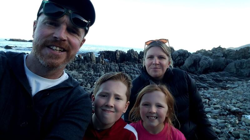 Catherine Hamilton and her family in New Zealand.