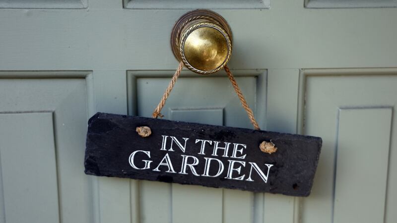 Sign on  Kathy Whyte’s Dublin front door. Photograph: Nick Bradshaw