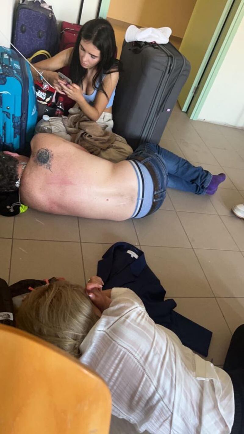 The Mc Manus family at a refuge centre in Rhodes.