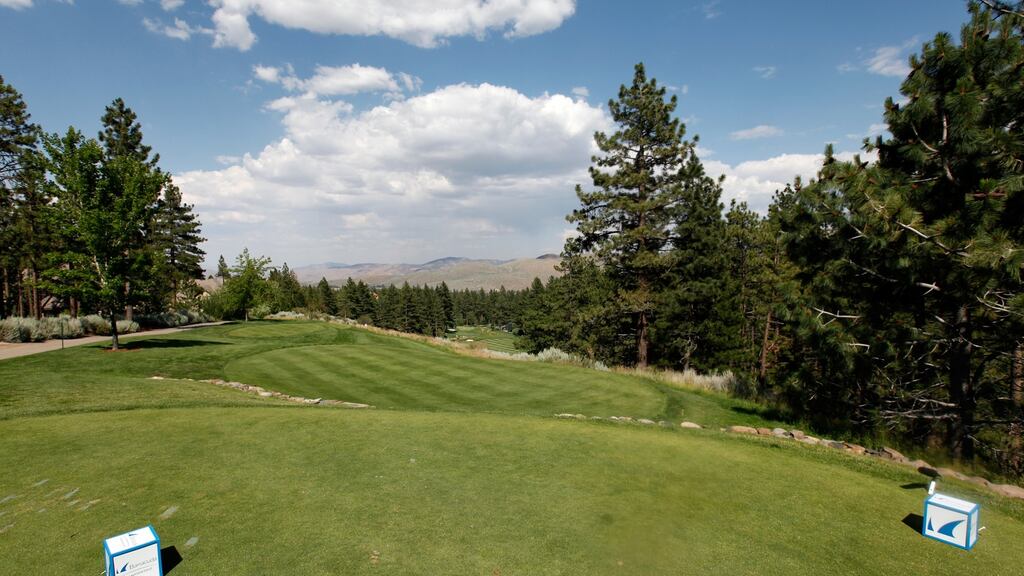 The 17th tee at the Barracuda Championship at the Montreux Golf and Country Club in Reno, Nevada. Photograph: Getty Images