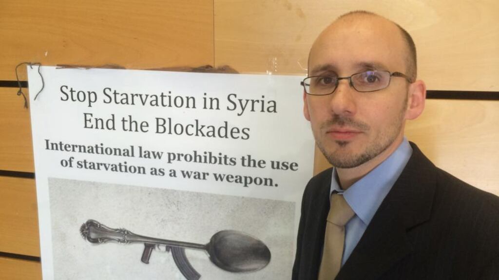 Dr Thomas Pierret: amount of digital film from Syria war makes it unique, he told Griffith College students. Photograph: Peter Murtagh