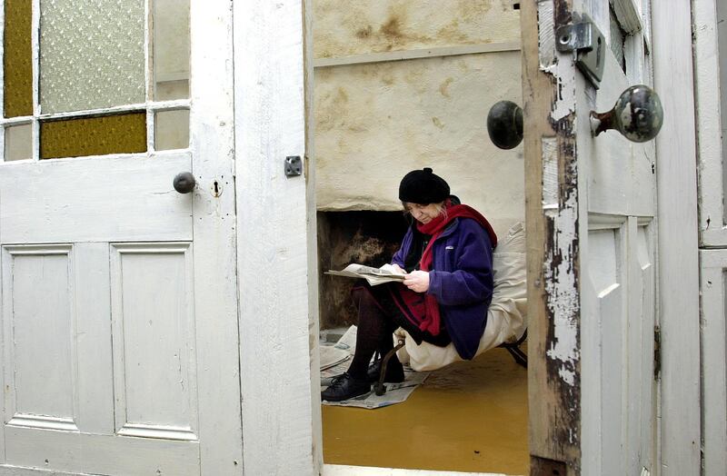 Artist Camille Souter in a room that she refers to as 'The Folly' across from her studio in Achill Island, in March 2001. Photograph: Brenda Fitzsimons
