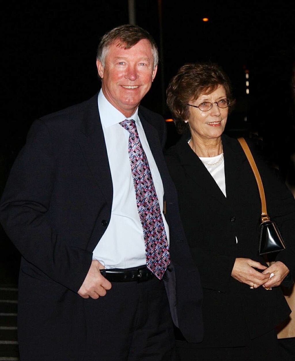 Sir Alex Ferguson with his wife Cathy. Photograph: Toby Melville/PA Wire