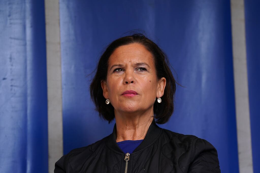 Sinn Fein President Mary Lou McDonald: 'James was a good man. An Irish soldier, a patriot.' Photograph: Brian Lawless/PA Wire
