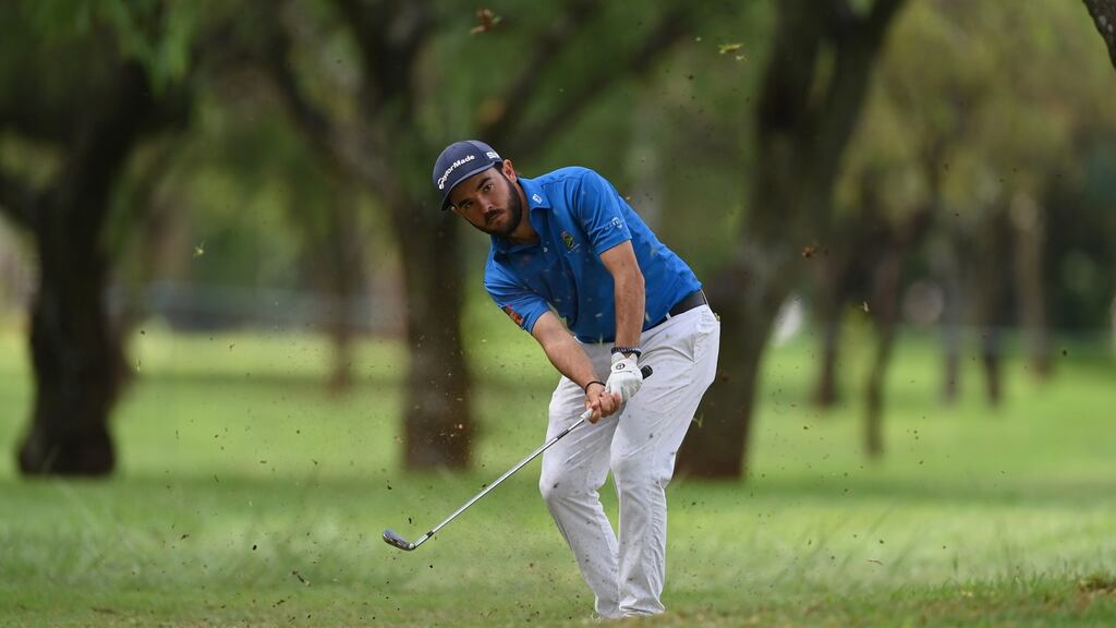 Angel Hidalgo of Spain plays his third shot on the fourth hole during day one of the Joburg Open at Randpark Golf Club. Photo: Stuart Franklin/Getty Images