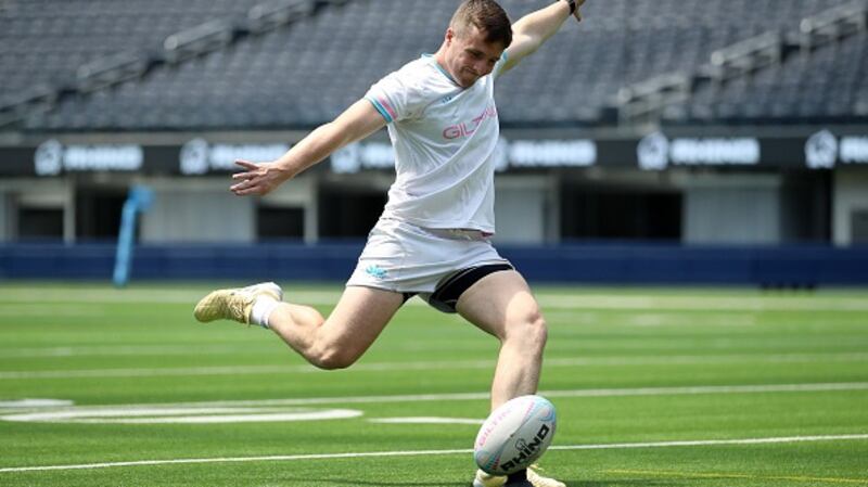 Luke Carty during a training session for the LA Giltinis at the Sofi Stadium in California. Photograph: Katelyn Mulcahy/Getty Images