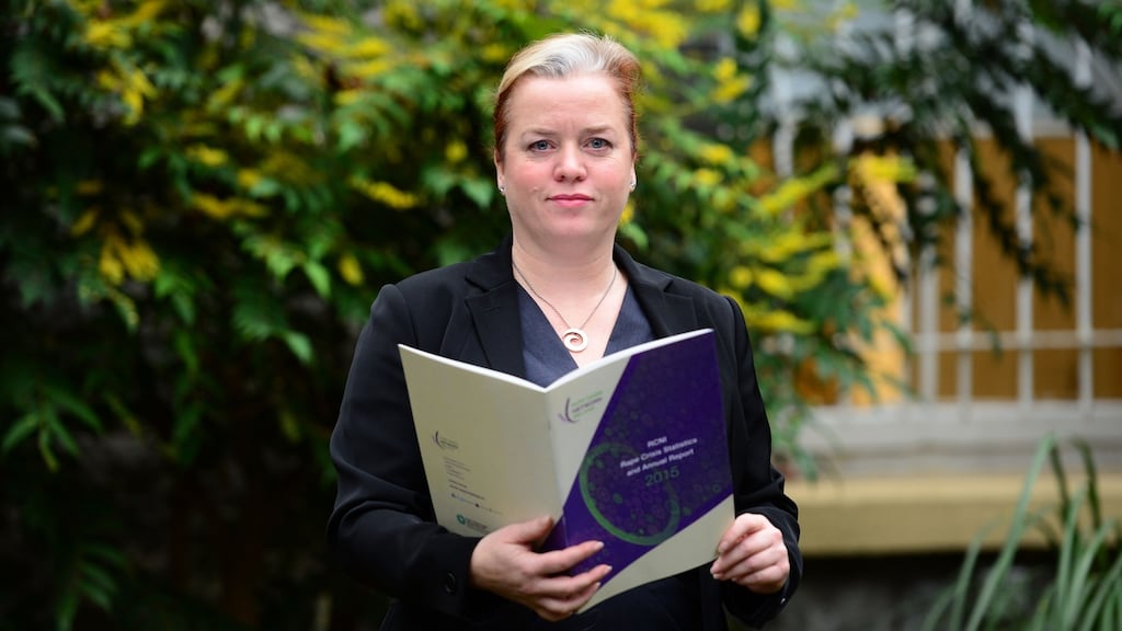 Clíona Saidléar, executive director, Rape Crisis Network Ireland, at the launch of the 2015 annual report in Dublin on Monday. Photograph: Dara Mac Dónaill