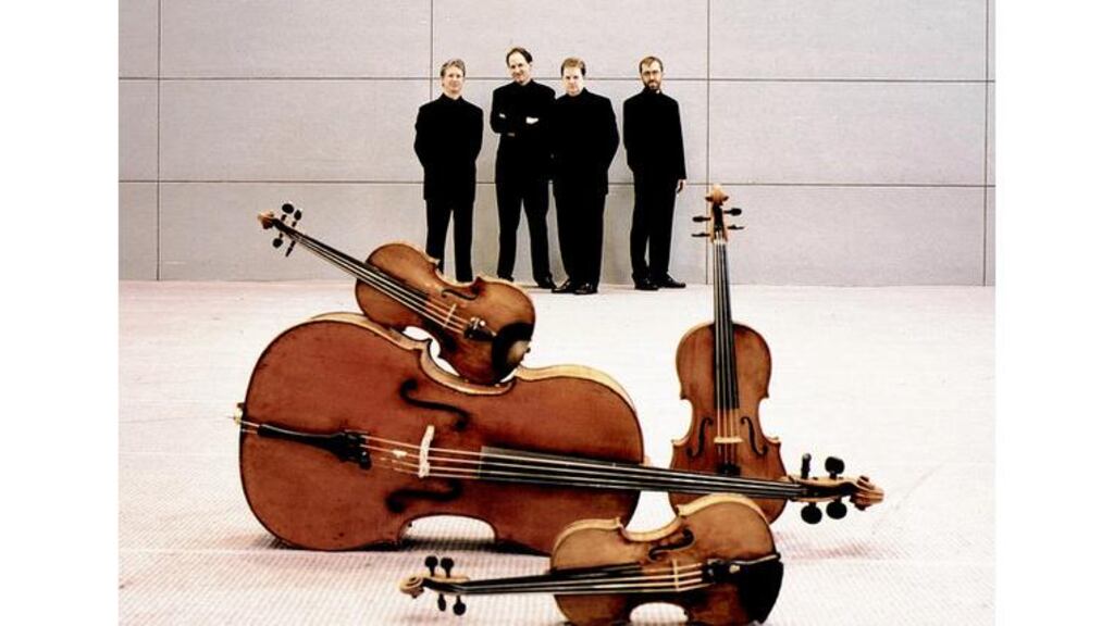 Vanbrugh Quartet: Gregory Ellis, Keith Pascoe, Simon Aspell and Christopher Marwood - now mature musicians and cultural activists and ambassadors