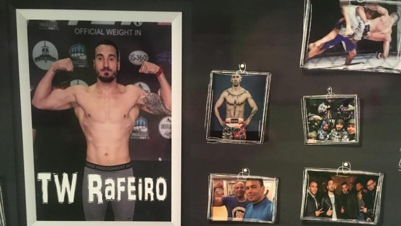 A three-foot high photograph of João Carvalho is the first thing you see when you enter the Reborn Gym in Lisbon. Photograph: Malachy Clerkin