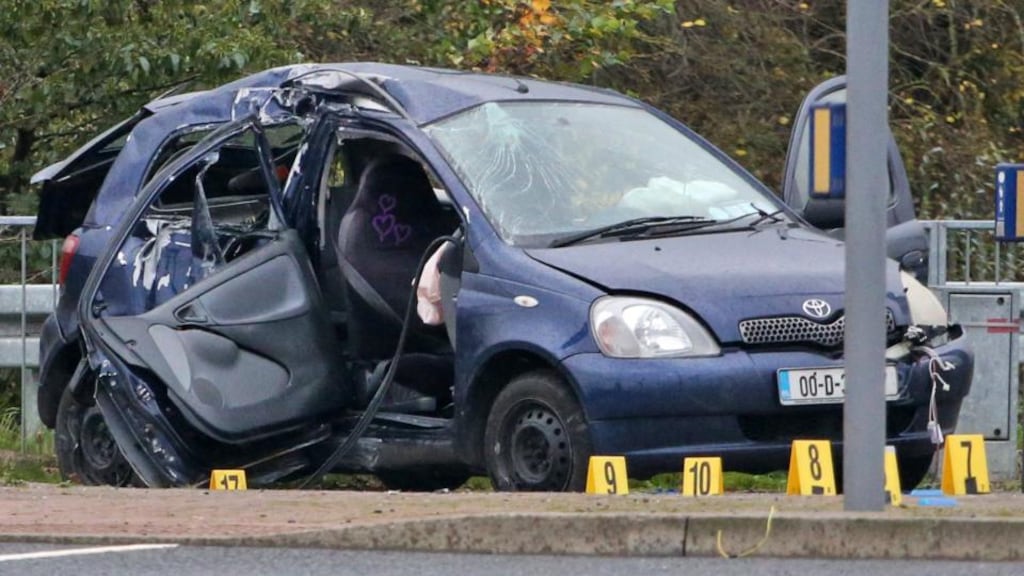 The scene of a fatal traffic incident at the junction of the New Nangor Road and the Outer Ring Road near Clondalkin, Dublin, today. Photograph: Colin Keegan/Collins Dublin.