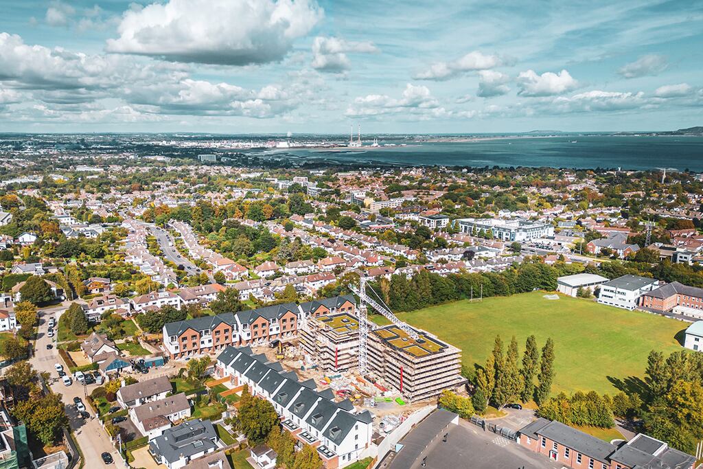 An aerial view of the Oatlands Manor scheme in Mount Merrion, Co Dublin