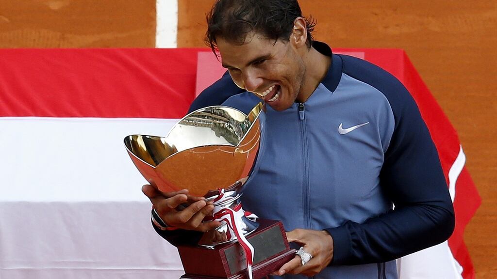 Rafael Nadal has won the Monte Carlo Masters for the ninth time in his career. Photograph: Afp
