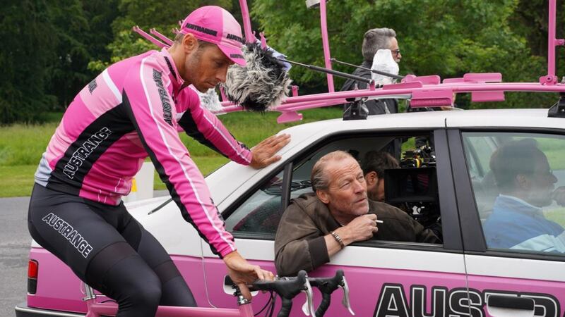 Louis Talpe and Iain Glen in The Racer