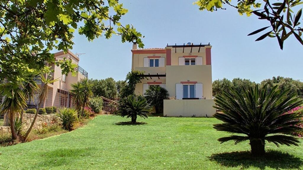 Villa at Platanias near Chania has three bedrooms and a good-sized garden plot.