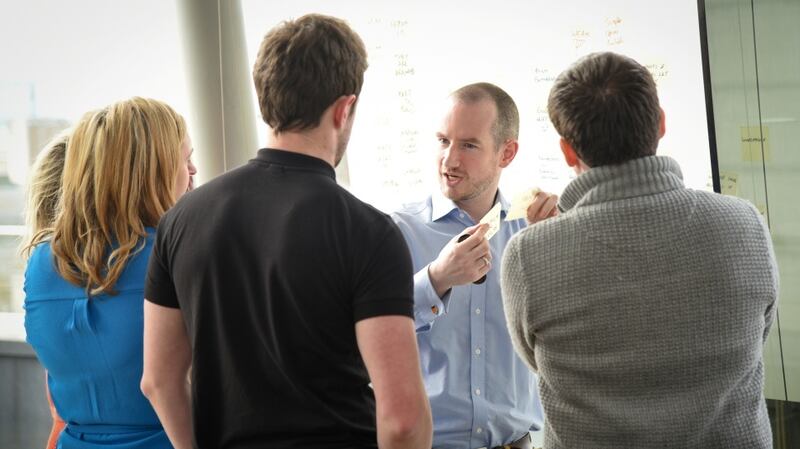 Johnny Ryan talks participants through their task