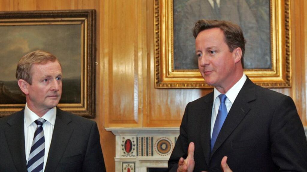 Taoiseach Enda Kenny and UK prime minister David Cameron: Government sources expect Mr Cameron to provide Mr Kenny with an update on his negotiations to date. Photograph: Eric Luke / The Irish Times