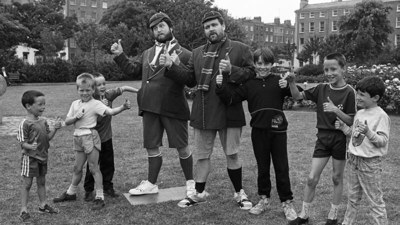 Brendan Grace as Bottler, and his double from the Dublin Wax Museum. Photograph: Jack McManus