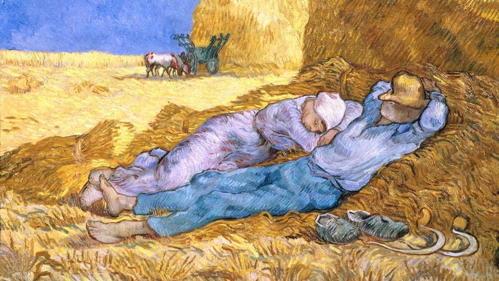 Work by Vincent van Gogh has appreciated in value enormously. Above, van Gogh’s Noon, or The Siesta, after Millet. Musée d’Orsay, Paris, France/Bridgeman Images