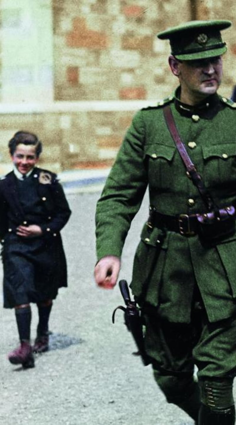 Michael Collins leaves a Requiem service held at Portobello Barracks, August 1922. Photograph: Popperfoto/Getty