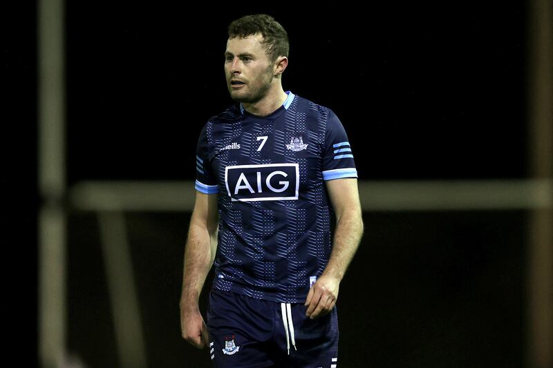 Jack McCaffrey taking part in a Dublin North v Dublin South game at DCU before Christmas. His return is a significant boost for Dessie Farrell's side. Photograph: Laszlo Geczo/Inpho