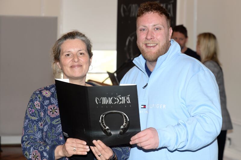 At the launch of the Mincéiri Archives at the National Museum of Ireland at Collins Barracks Dublin were Lynn Scarff (director, National Musuem of Ireland) and Martin Ward (creator, Mincéiri Archives). Photograph: Justin Farrelly