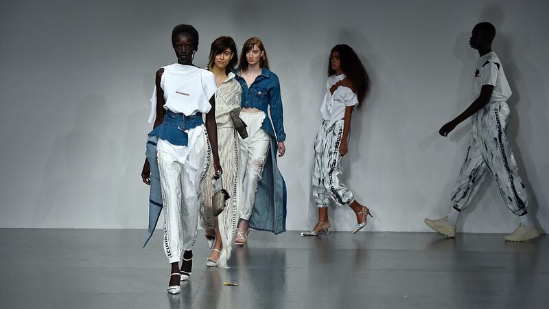 Faustine Steinmentz runway at London Fashion Week September last year. Photograph: Victor Virgile/Gamma-Rapho/Getty Images