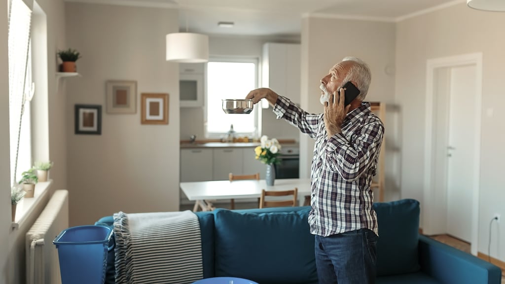 It is important to repair leaks as continued water penetration will damage the roof structure of your home. Photograph: Getty