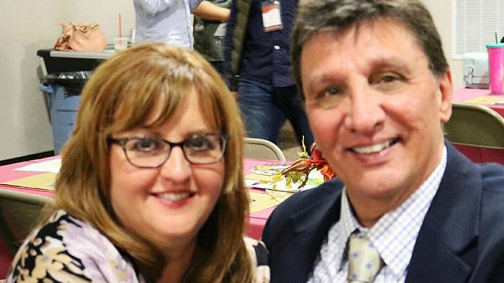 Peggy Sue Adams (left) who was killed in the crash, pictured with her husband Jack