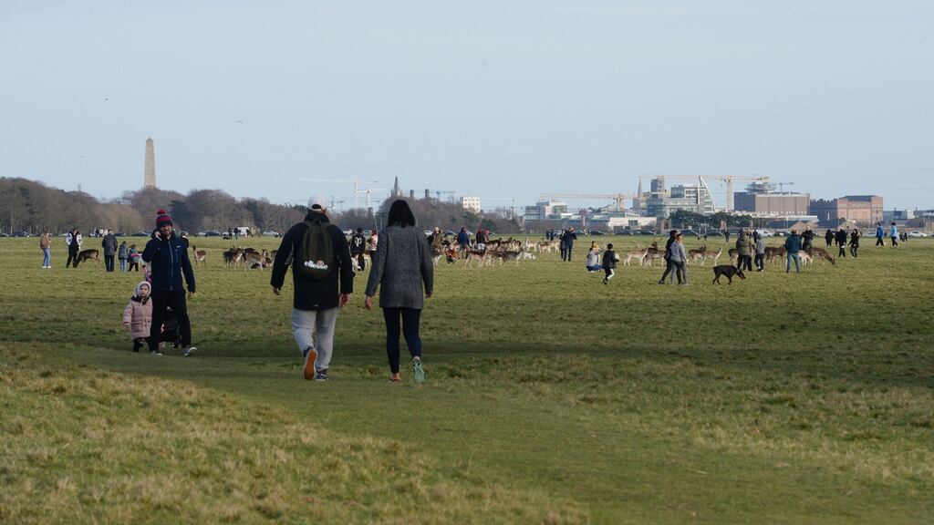 Sunday in Dublin’s Phoenix Park, where warmer temperatures and a longer stretch of light in the evenings saw an increase in visitors. Photograph: Alan Betson